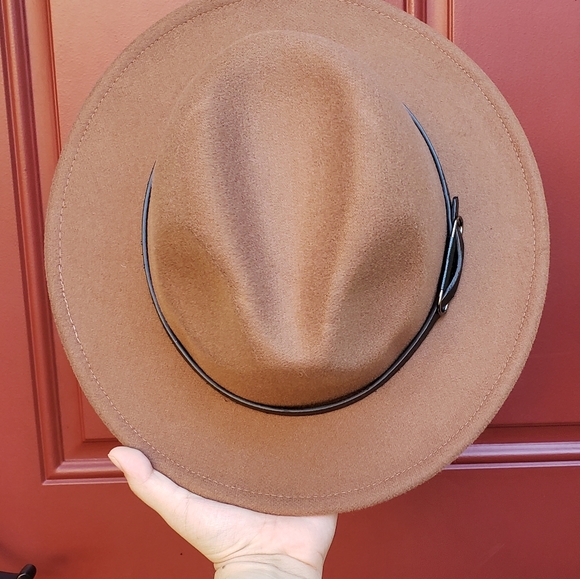 Panama hat in mocha with buckled belt unisex - Picture 4 of 7